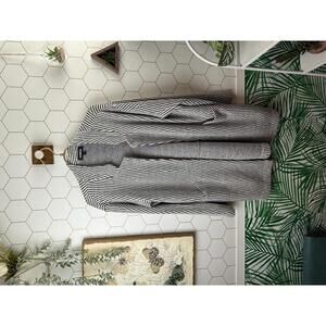 Express Soft Black and White Stripe Heavy Cardigan Sweater - Size - Small